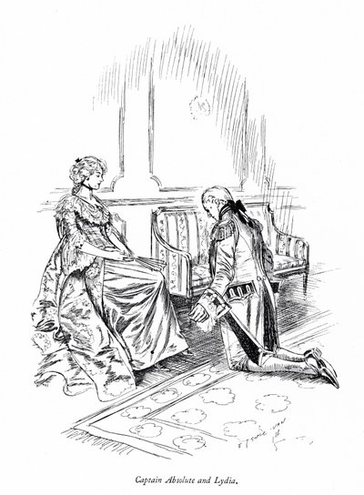 Illustrazione per I rivali di Sheridan (incisione) da Edmund Joseph (after) Sullivan