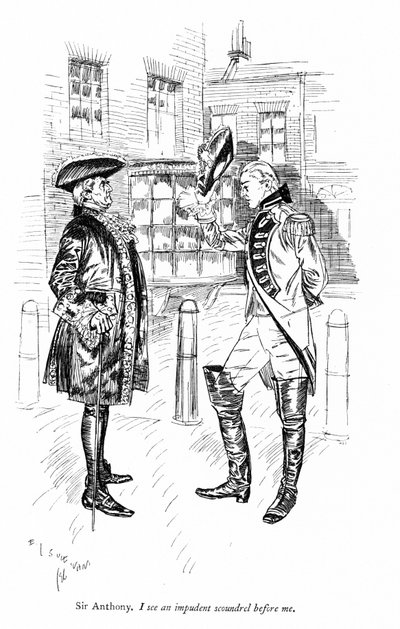 Illustrazione per I rivali di Sheridan (incisione) da Edmund Joseph (after) Sullivan