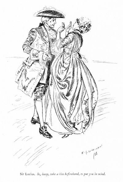 Illustrazione per I rivali di Sheridan (incisione) da Edmund Joseph (after) Sullivan
