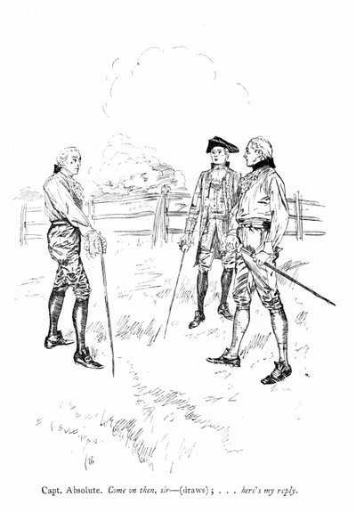 Illustrazione per I rivali di Sheridan (incisione) da Edmund Joseph (after) Sullivan