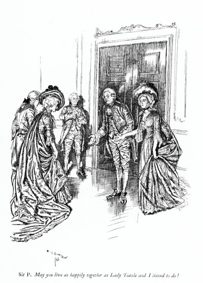 Illustrazione per La scuola della maldicenza di Sheridan da Edmund Joseph (after) Sullivan