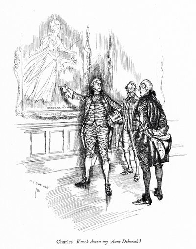 Illustrazione per La scuola della maldicenza di Sheridan da Edmund Joseph (after) Sullivan