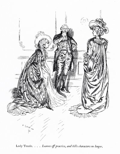 Illustrazione per La scuola della maldicenza di Sheridan (incisione) da Edmund Joseph (after) Sullivan
