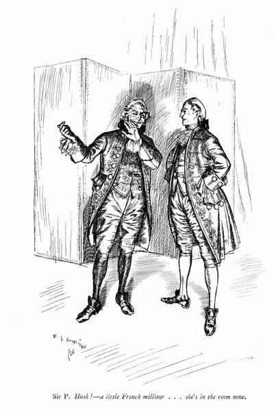 Illustrazione per La scuola della maldicenza di Sheridan (incisione) da Edmund Joseph (after) Sullivan