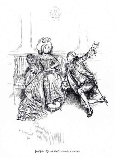 Illustrazione per La scuola della maldicenza di Sheridan (incisione) da Edmund Joseph (after) Sullivan