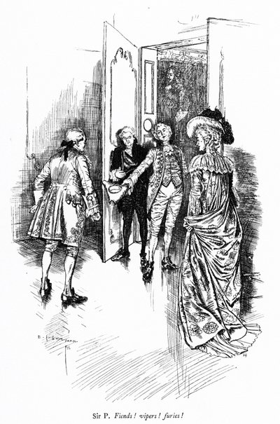 Illustrazione per La scuola della maldicenza di Sheridan (incisione) da Edmund Joseph (after) Sullivan