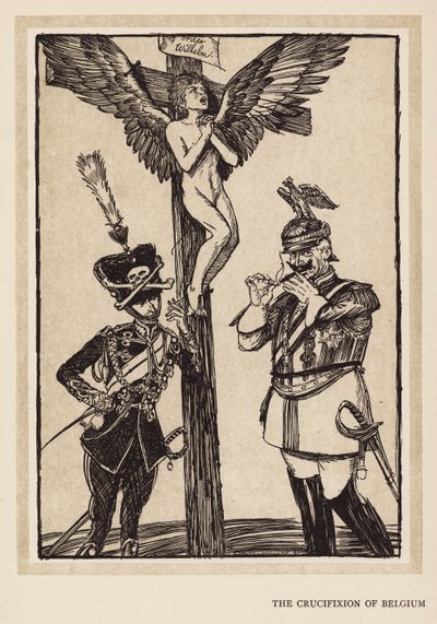 La ghirlanda del Kaiser: La crocifissione del Belgio da Edmund Joseph (after) Sullivan