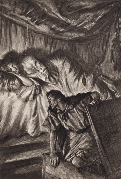 William Shakespeare: Cimbelino, Atto II, Scena 2 da Edmund Joseph (after) Sullivan