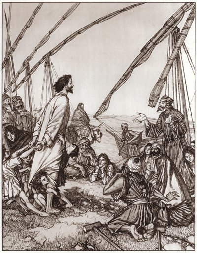 Gesù chiede: Chi è il Mio Prossimo? da Edmund Joseph Sullivan