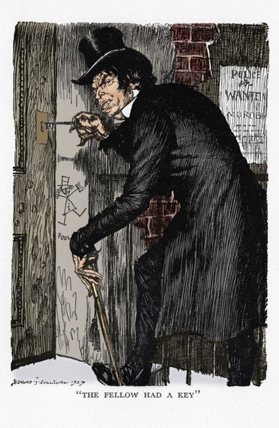 Scena da Lo strano caso del dottor Jekyll e del signor Hyde di Robert Louis Stevenson, 1927 da Edmund Joseph Sullivan