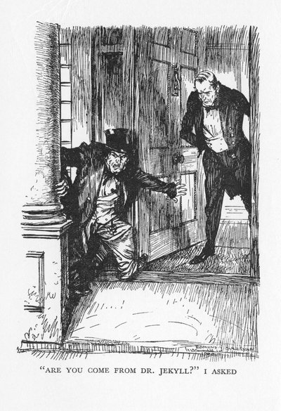 Scena da Lo strano caso del dottor Jekyll e del signor Hyde di Robert Louis Stevenson da Edmund Joseph Sullivan