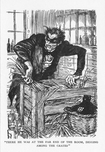 Scena da Lo strano caso del dottor Jekyll e del signor Hyde di Robert Louis Stevenson, 1927 da Edmund Joseph Sullivan