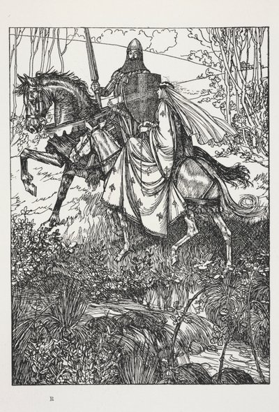 Sir Launcelot e la Regina Ginevra, illustrazione da 