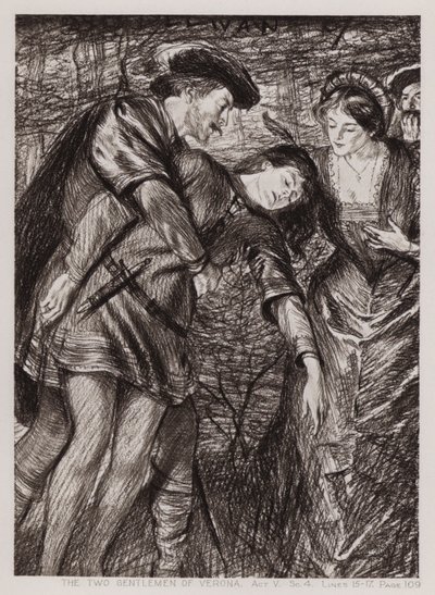 I Due Gentiluomini di Verona, Atto V, Scena 4 da Edmund Joseph Sullivan