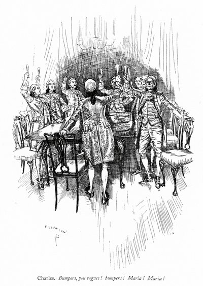 Illustrazione per La scuola della maldicenza di Sheridan da Edmund Joseph after Sullivan
