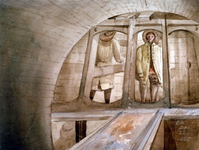 Vista dello scudo utilizzato nella costruzione del Tunnel del Tamigi, Londra da Edmund Marks