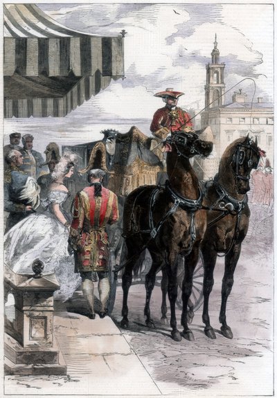 Signora che esce durante 