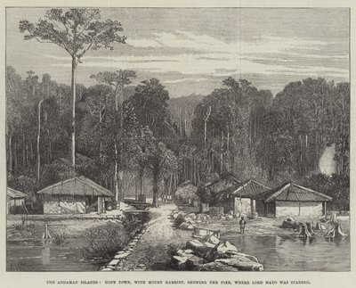 Le Isole Andamane, Hope Town, con il Monte Harriet, mostrando il molo dove Lord Mayo fu accoltellato da Edmund Morison Wimperis
