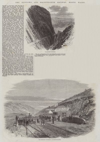 La ferrovia di Newtown e Machynlleth, Galles del Nord da Edmund Morison Wimperis