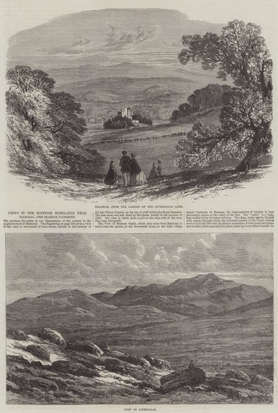 Vedute delle Highlands Scozzesi vicino a Balmoral, il Raduno di Braemar da Edmund Morison Wimperis
