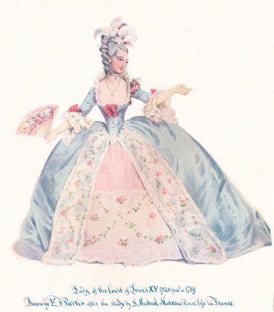 Dama della corte di Luigi XV, XIX secolo da Edmund Thomas Parris