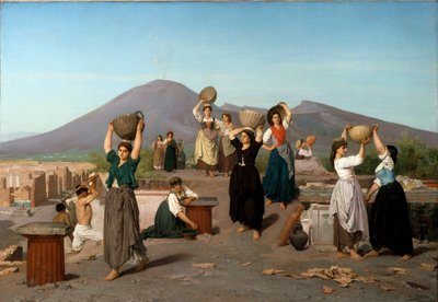 Scena di scavi a Pompei da Edouard Alexandre Sain