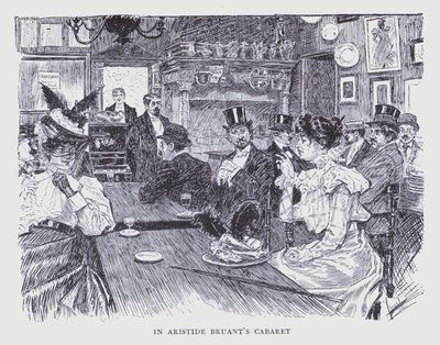 Parigi bohémien: nel cabaret di Aristide Bruant (litografia) da Edouard Alfred (1875-1954) Cucuel