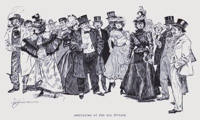 Parigi bohémien: Spettatori al Bal Bullier (litografia) da Edouard Alfred (1875-1954) Cucuel