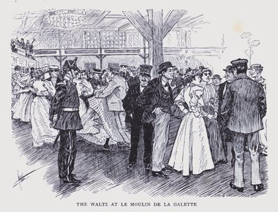 Parigi bohémien: Il valzer al Moulin de la Galette (litografia) da Edouard Alfred (1875-1954) Cucuel