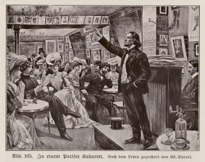 In un cabaret parigino (incisione) da Edouard Alfred (1875-1954) Cucuel