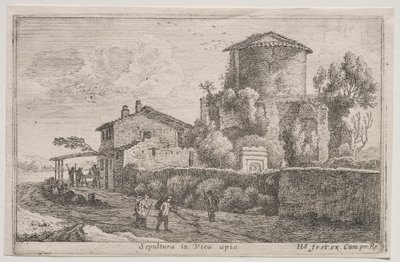 Vedute diverse in e intorno a Roma: Tomba lungo la Via Appia da Édouard Baldus