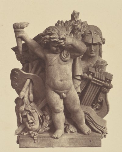 ["Les Beaux-arts", scultura di Nicolas Guillemin, decorazione del Louvre, Parigi]. da Édouard Baldus