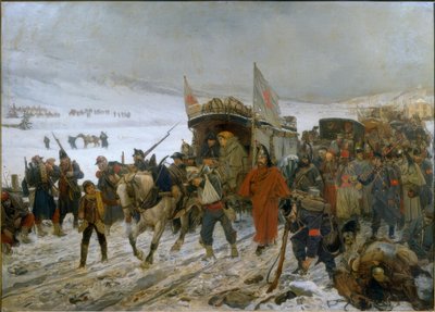 Ambulanza svizzera vicino a Les Verrières da Edouard Castres