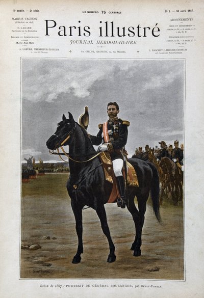 Ritratto equestre del Generale Georges Boulanger (1837-1891), politico "dopo Edouard Debat Ponsan (Debat-Ponsan) da Edouard Debat Ponsan
