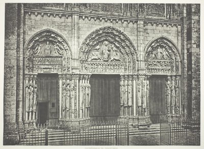 Portale principale della Cattedrale di Chartres da Edouard Denis Baldus