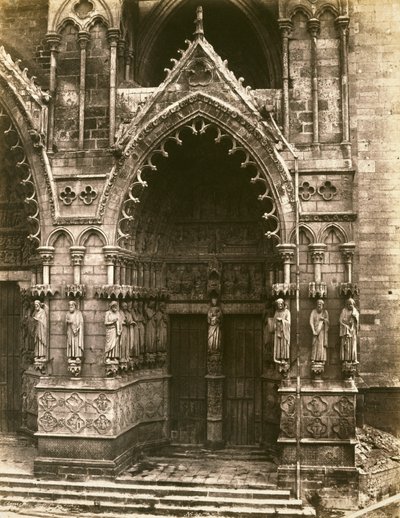 Porte de la Vierge, Cattedrale di Amiens, c.1856 da Edouard Denis Baldus