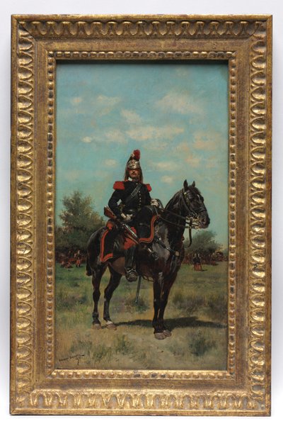 Ufficiale dragone a cavallo, 1876 da Jean Baptiste Edouard Detaille