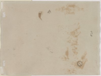 Schizzo di un uomo con braccio alzato e schizzo di un elmo, 1878 da Jean Baptiste Edouard Detaille