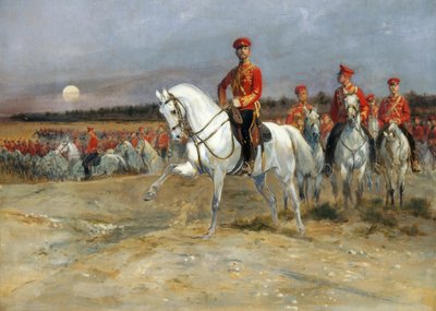 Lo zarevic Nicola passa in rassegna le truppe da Jean Baptiste Edouard Detaille