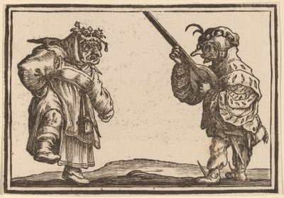 Ballerini con liuto da Edouard Eckman after Jacques Callot