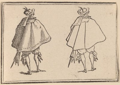 Gentiluomo con grande mantello, visto da dietro da Edouard Eckman after Jacques Callot