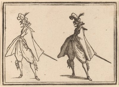 Gentiluomo in un Grande Mantello, Vista Frontale da Edouard Eckman after Jacques Callot
