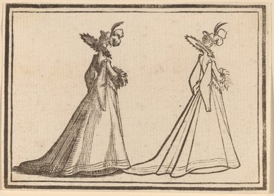 Signora con un Grande Cappotto da Edouard Eckman after Jacques Callot