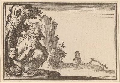 Contadino che defeca da Edouard Eckman after Jacques Callot