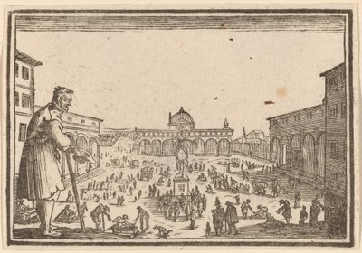 Piazza SS. Annunziata, Firenze da Edouard Eckman after Jacques Callot