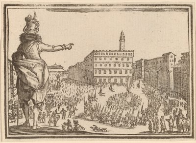 Piazza della Signoria, Firenze da Edouard Eckman after Jacques Callot