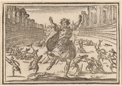 Scaramuccia in un circo romano da Edouard Eckman after Jacques Callot