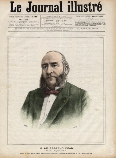 Ritratto di Jules Emile Pean (1830-1898), chirurgo francese - Incisione di Navellier in 