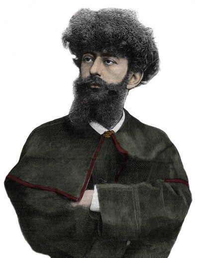 Il Sar Merodack Josephin Peladan, pseudonimo di Josephin Peladan (1858-1918) scrittore e occultista francese - Incisione di Navellier in 