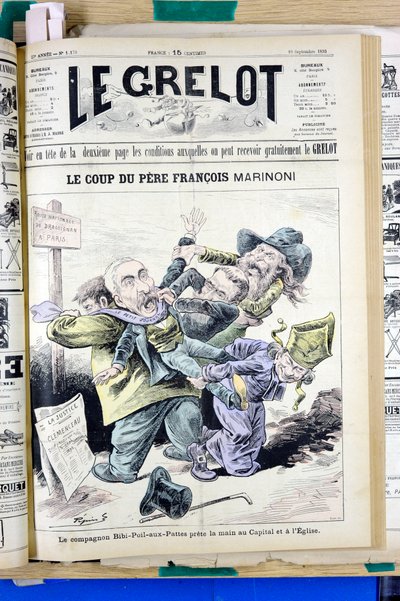 Copertina di Le Grelot, numero 1170, satirico a colori da Edouard Guillaumin Pepin